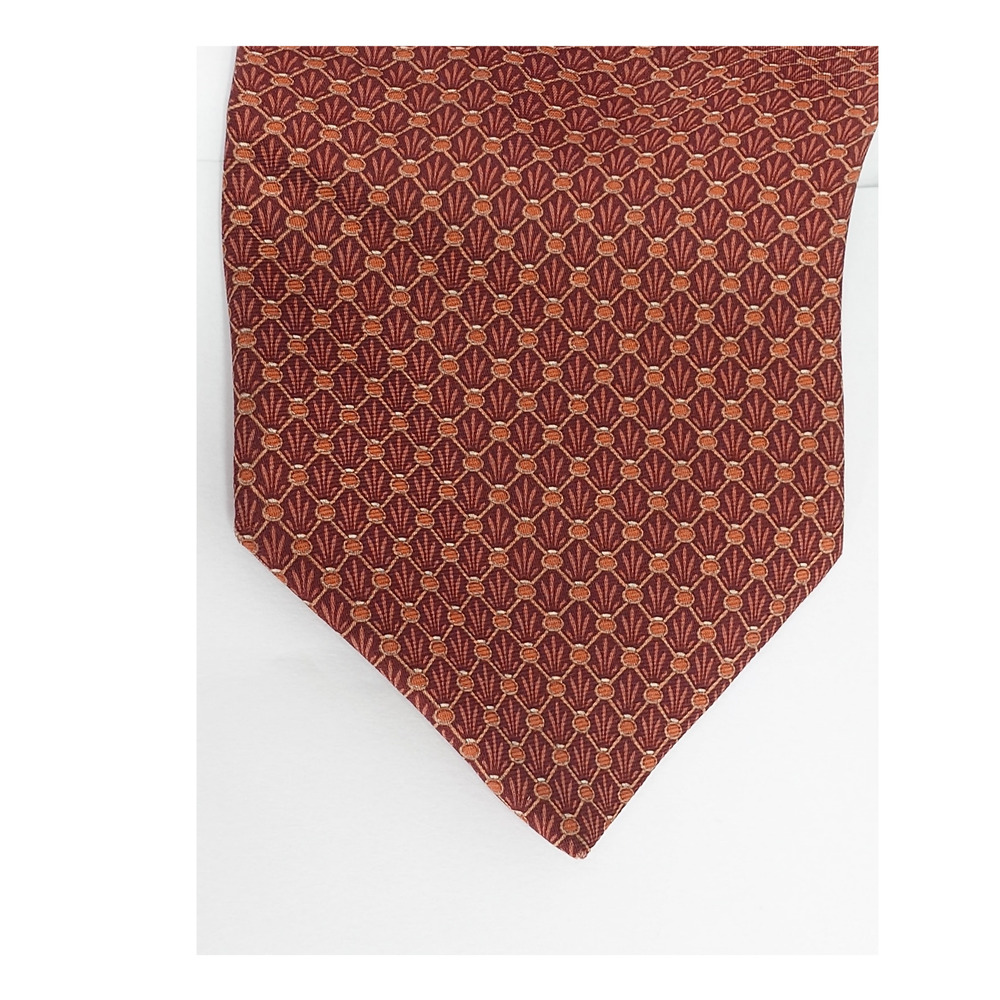 Ike Behar Men's Necktie 100% silk orange red tie